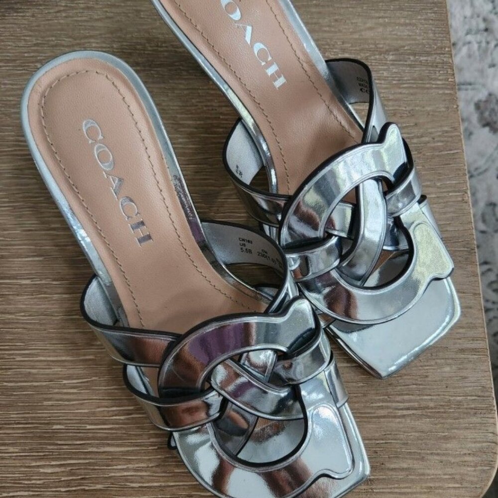 Coach silver heels